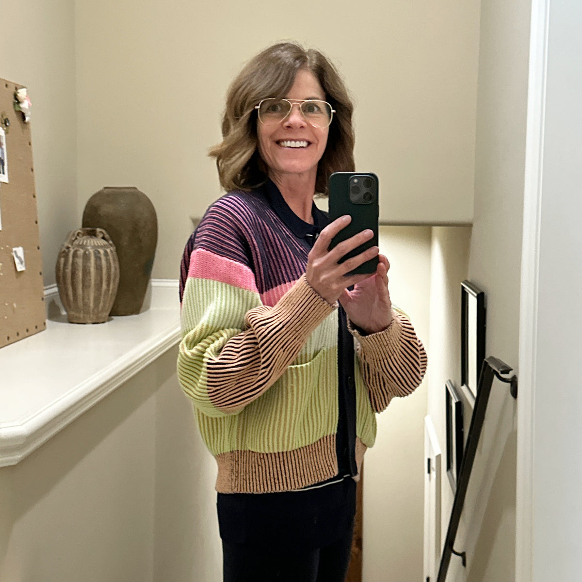 JONATHAN SIMKHAI Safford Cotton Cashmere Cardigan In Lime Multi M