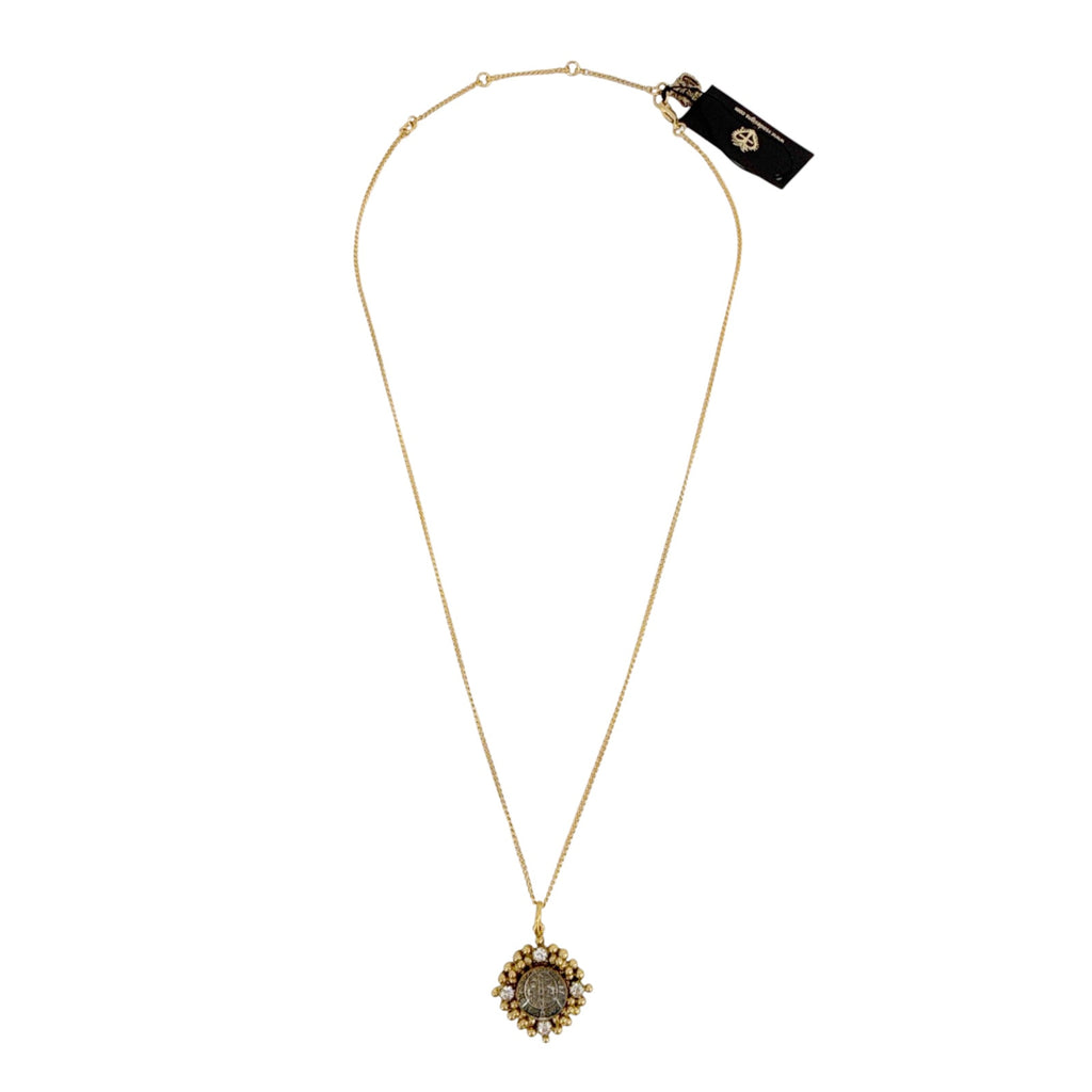 VSA Petite Cloister San Benito Charm Necklace in Gold