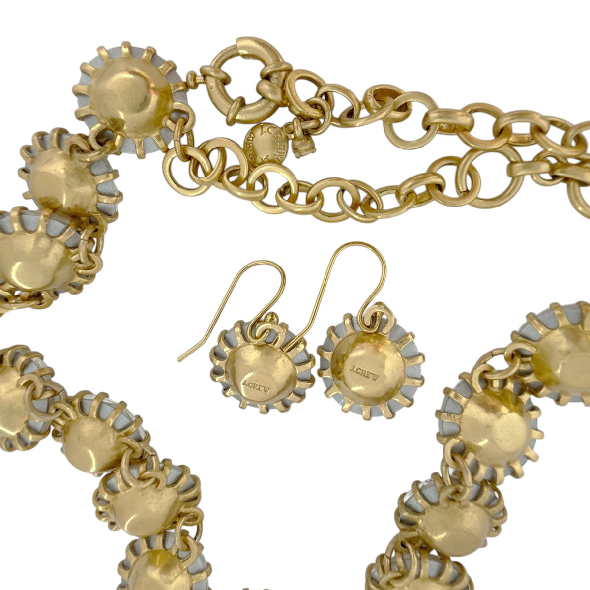 J.CREW Crystal Venus Flytrap Statement Necklace & Earring Set
