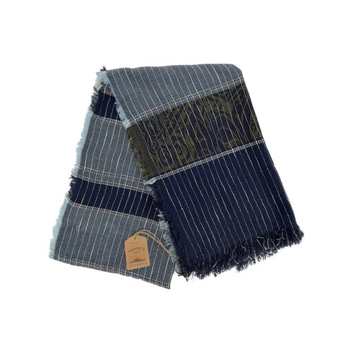 FAHERTY Bold Pin Stripe Oblong Scarf in Total Eclipse Multi