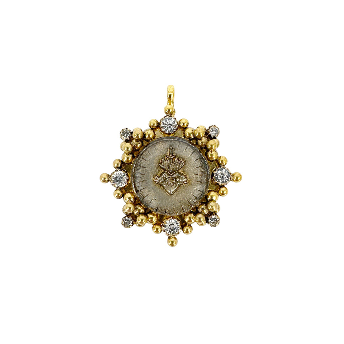VIRGINS SAINTS & ANGELS VSA Cloister Sacred Heart Medallion in Gold