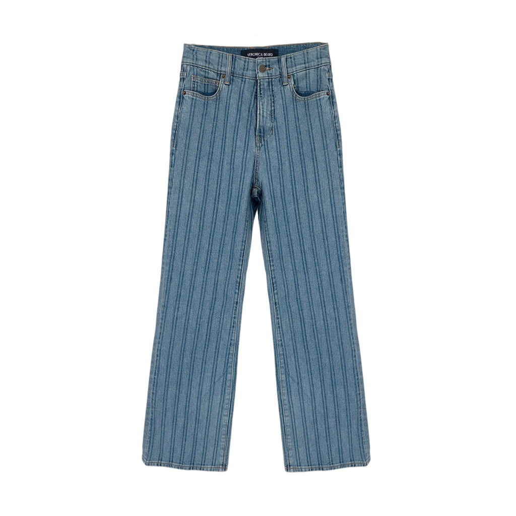 VERONICA BEARD Crosbie Striped Loafer Length Wide Leg Jean 26