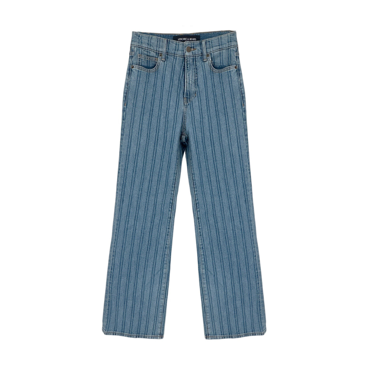 VERONICA BEARD Crosbie Striped Loafer Length Wide Leg Jean 26