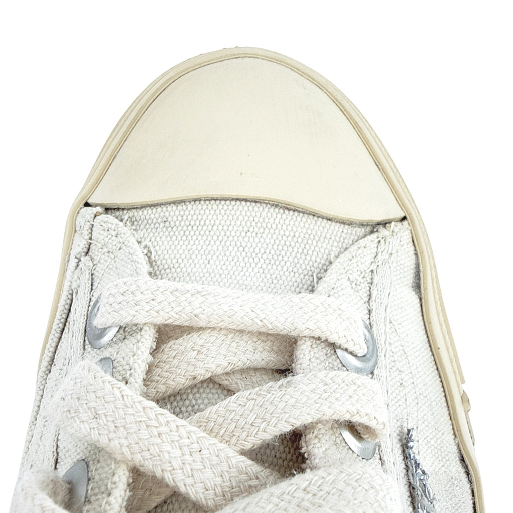 GOLDEN GOOSE V-Star Canvas with Silver Glitter Star 37