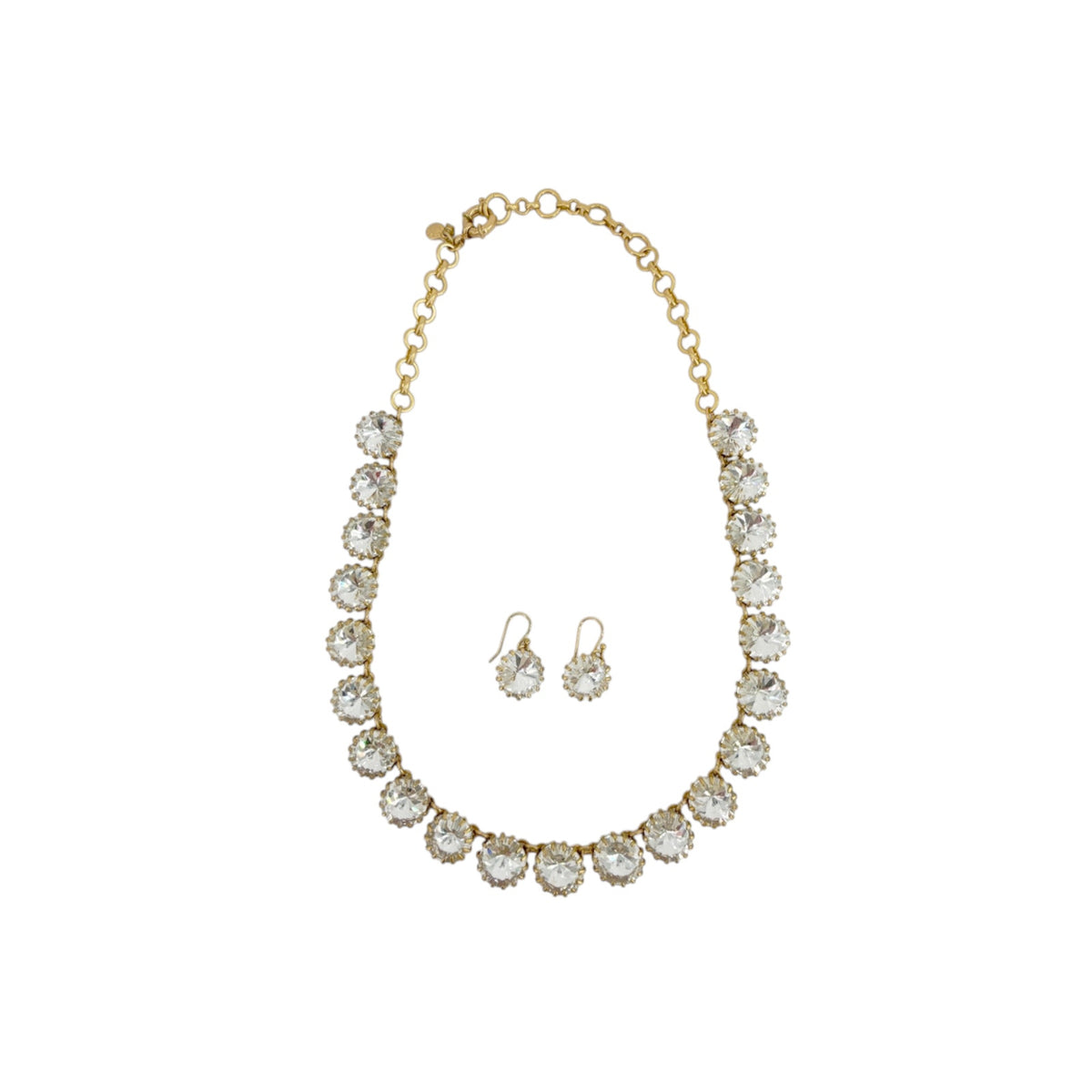 J.CREW Crystal Venus Flytrap Statement Necklace & Earring Set
