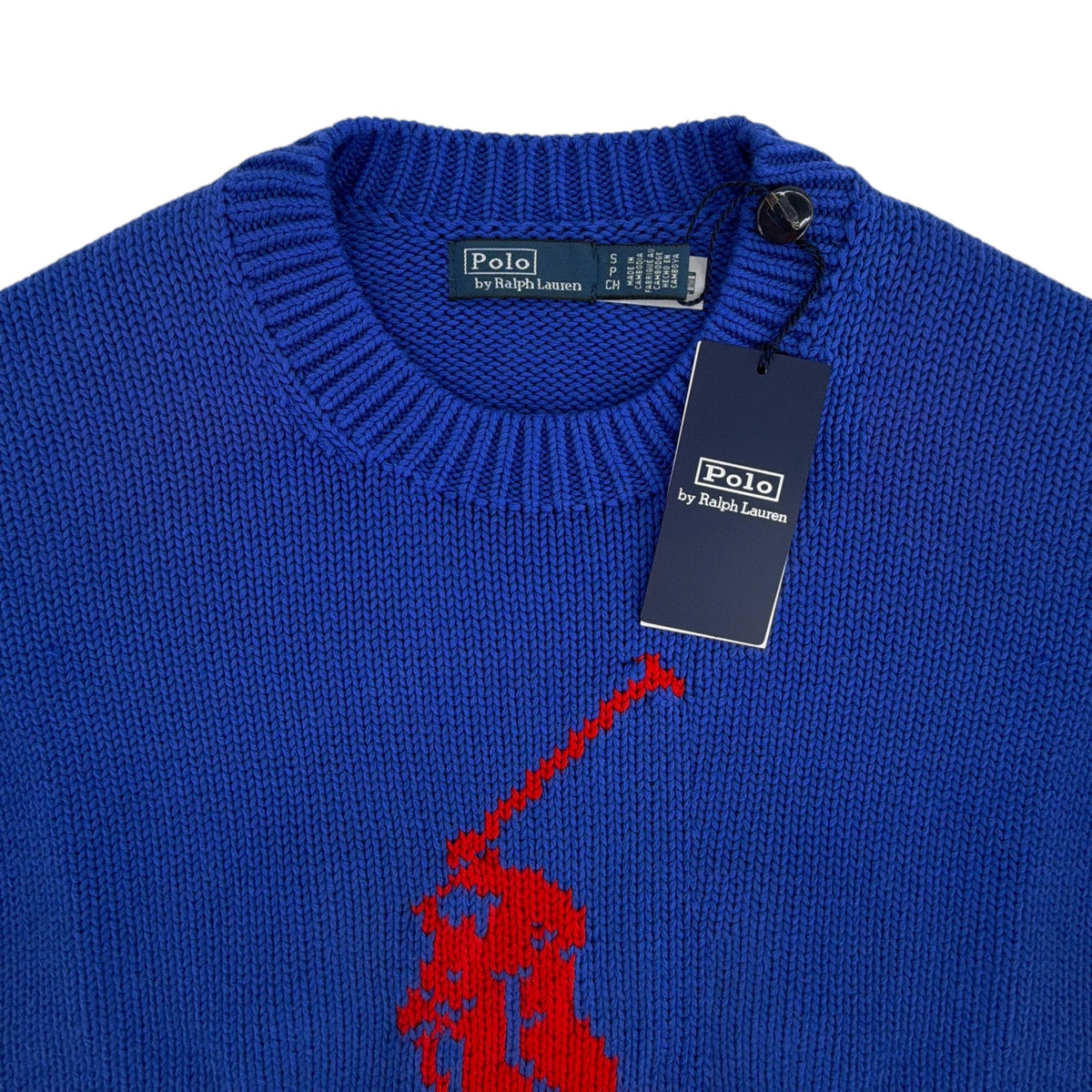 POLO RALPH LAUREN Long Sleeve Crew Neck Pullover in Bright Royal S