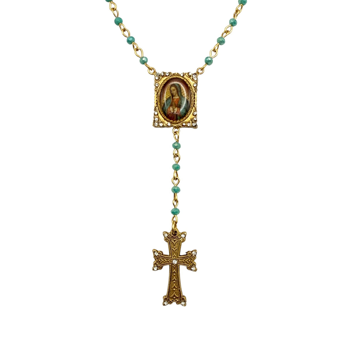 VSA Retablo Guadalupe Rosary Necklace