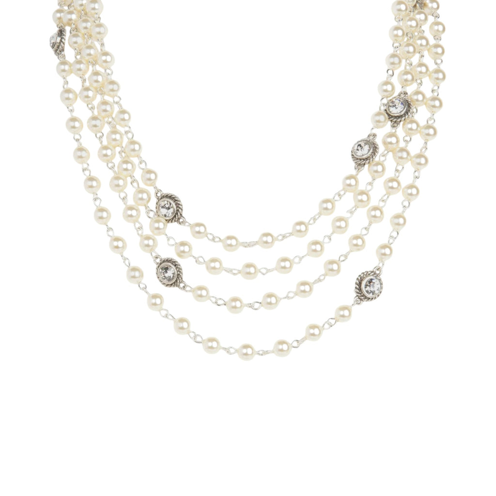 VSA Magdalena Necklace 6mm Cream Pearl in Silver