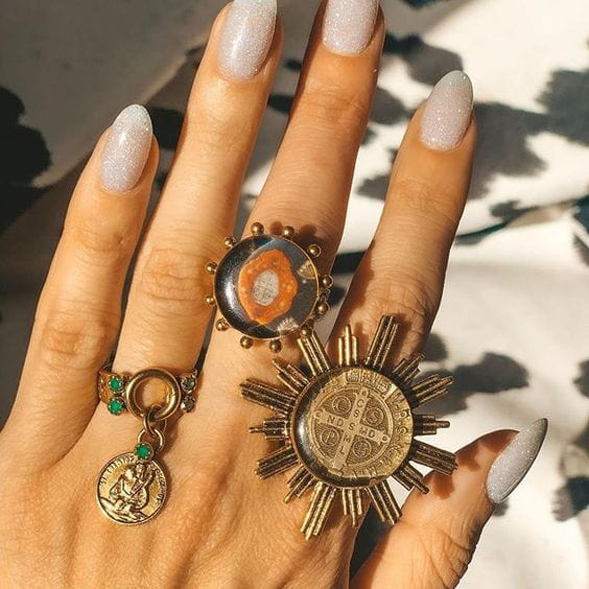 VSA Glorious Ring San Benito Gunmetal Size 7