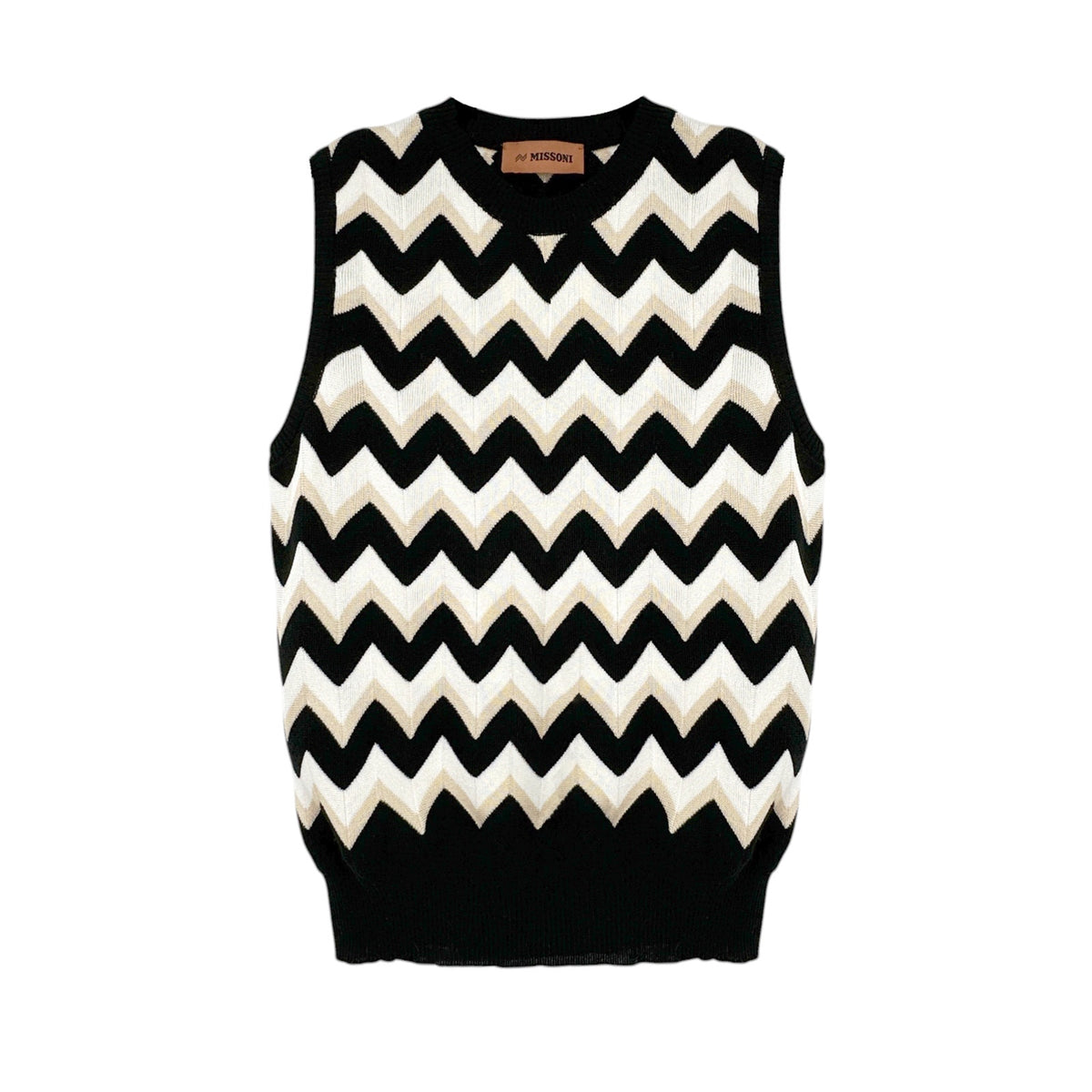 MISSONI Tank Top Zigzag Knit Sweater IT42|M