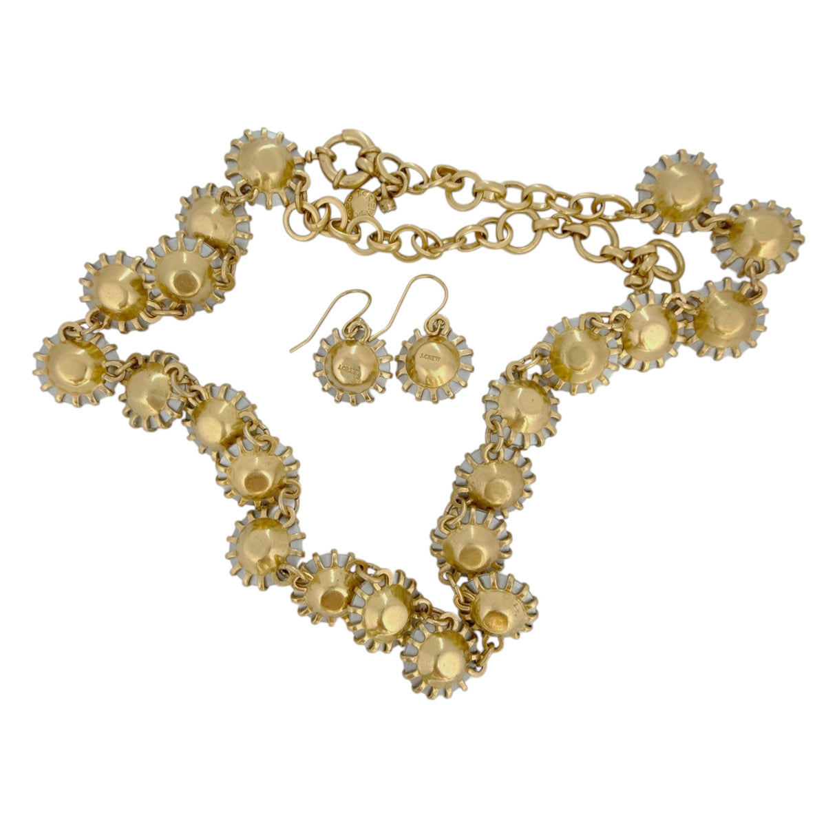 J.CREW Crystal Venus Flytrap Statement Necklace & Earring Set