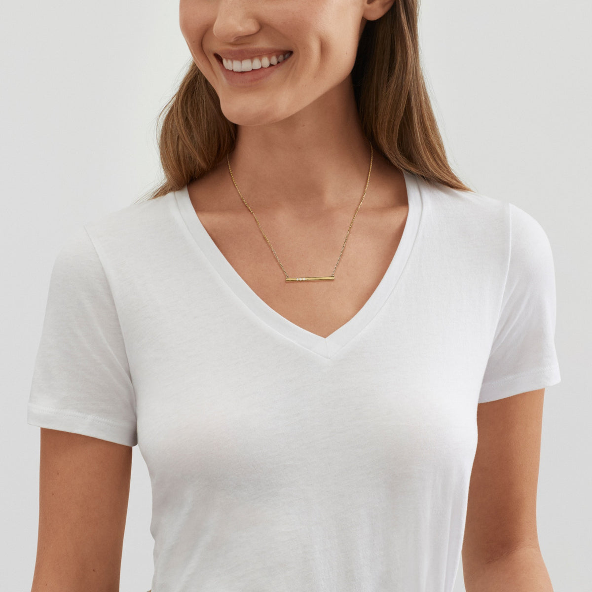 SILPADA Dotted Line Pendant Necklace in Gold-Plated Silver
