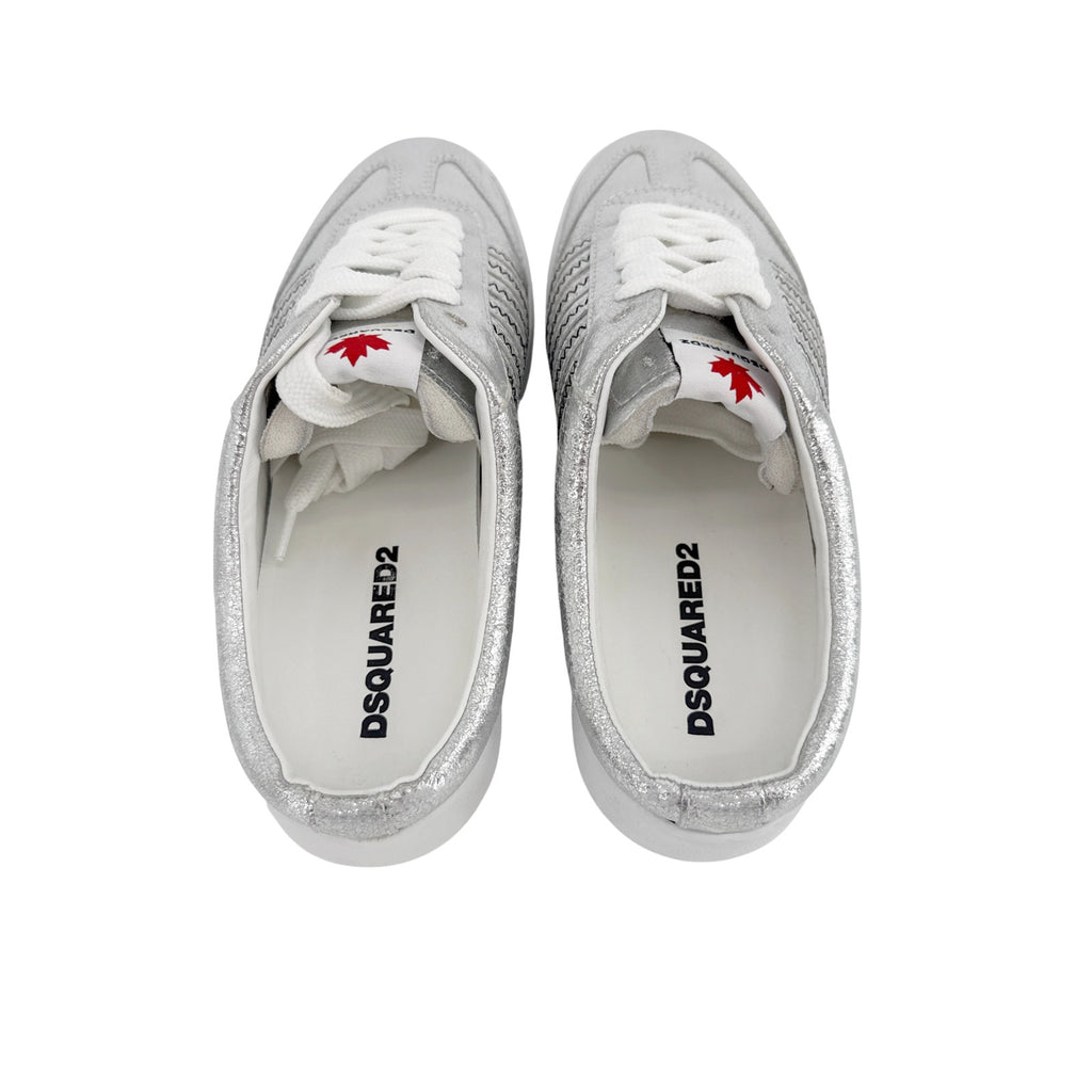 DSQUARED2 Boxer Open Back Mule Sneakers in Silver 37