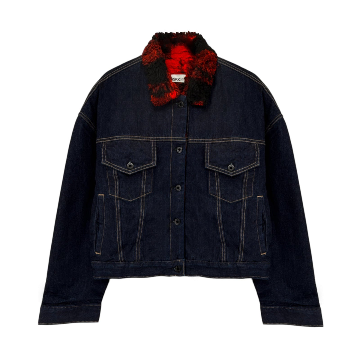 ASKK NY Nova Lined Jacket in Indigo Plaid 1|S