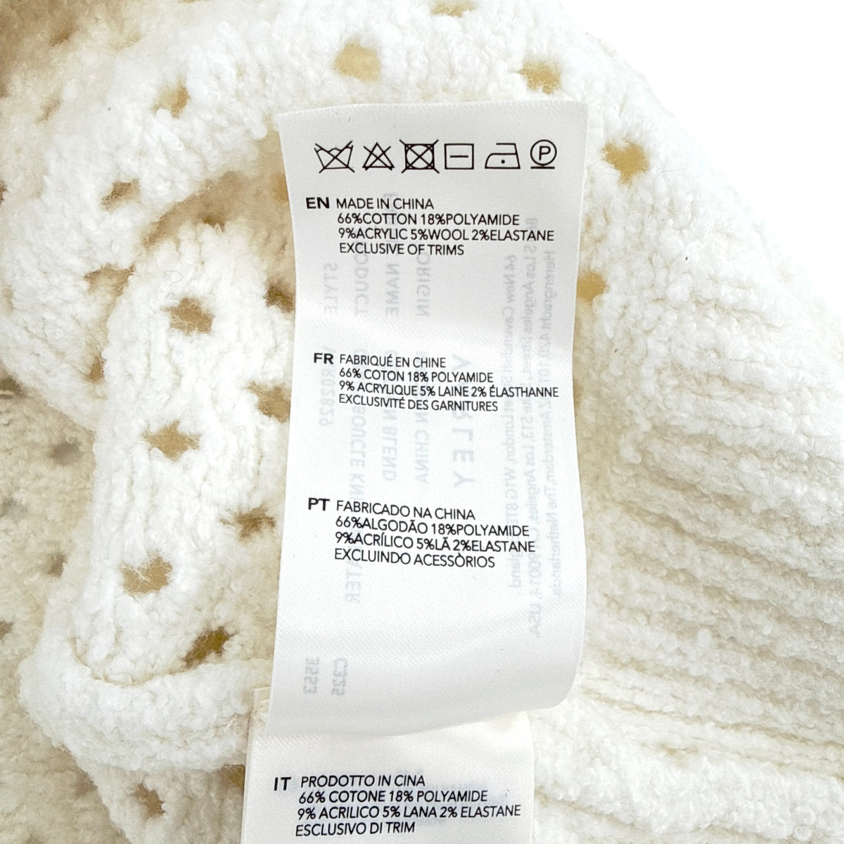 VARLEY Grady Bouclé Knit Sweater in Coconut Milk XS
