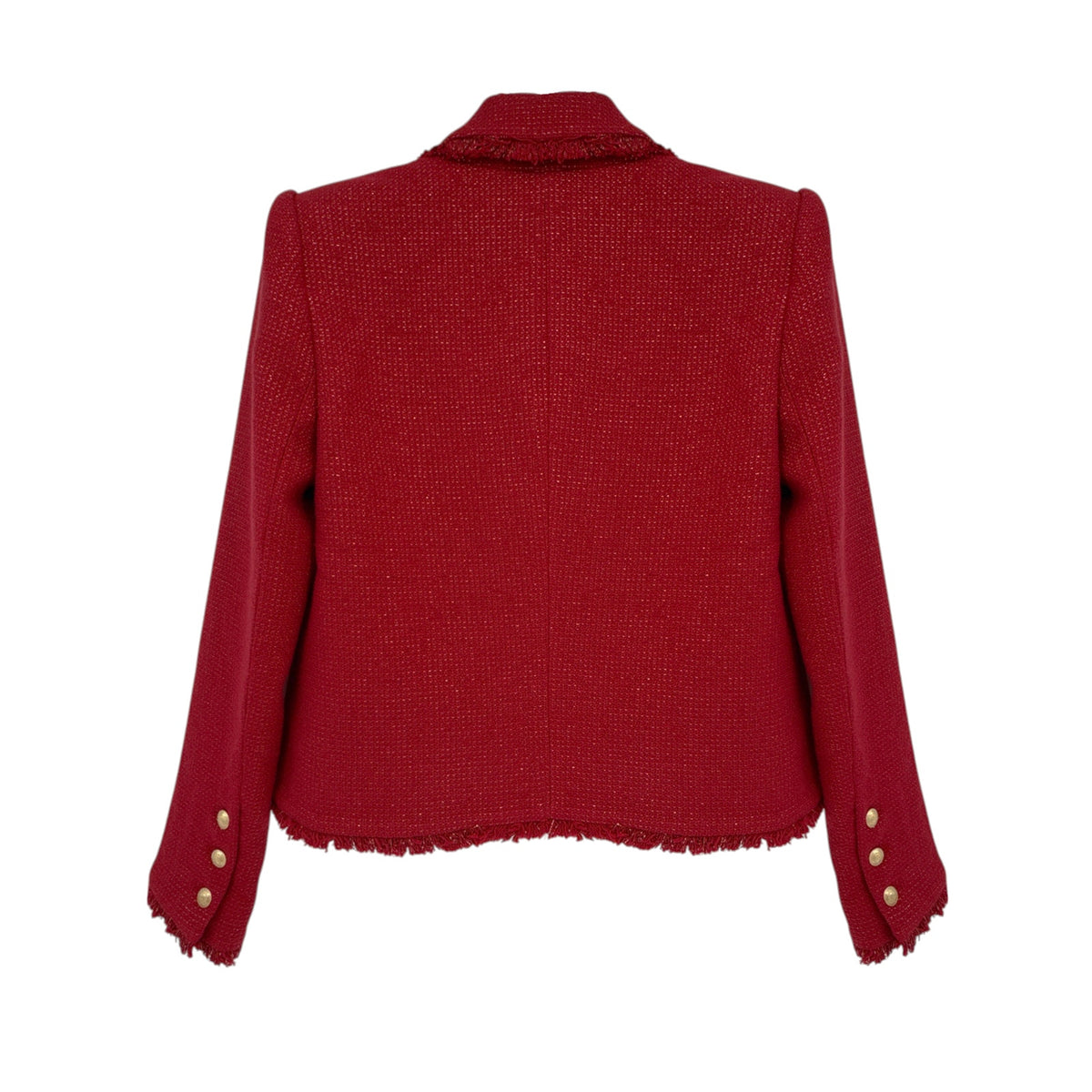 L'AGENCE Sylvia Collared Jacket in Garnet Red &amp; Copper 4