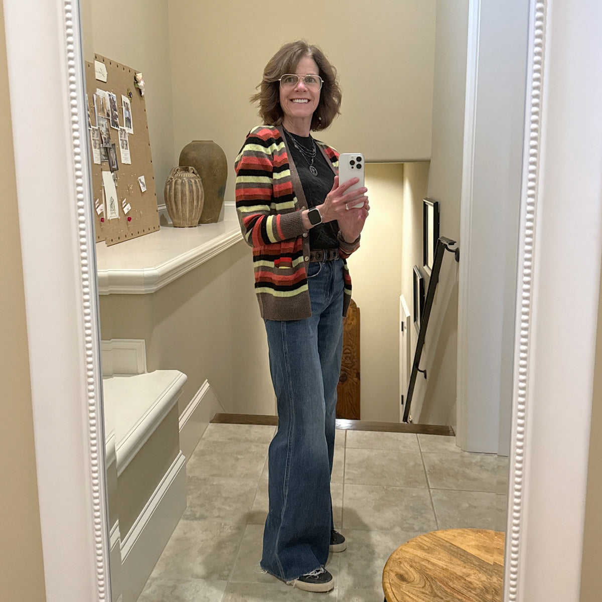 LE SUPERBE Boyfriend Sweater in Bright Stripe S