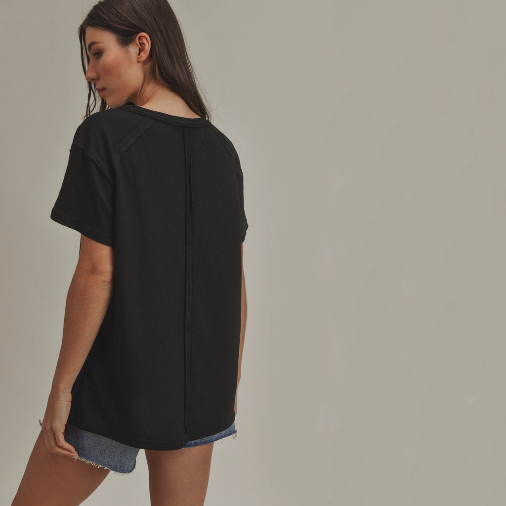 AEMI+CO Junie Top Tee in Black M