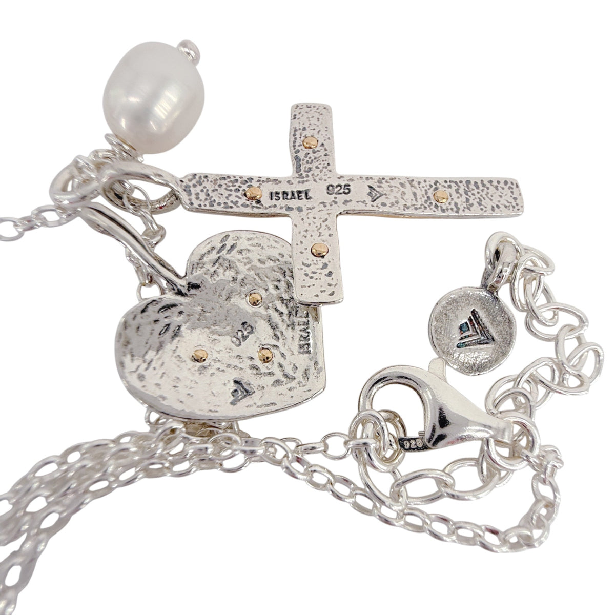 SILPADA Powerful Duo Necklace Gold Plate & Silver Pearl Necklace