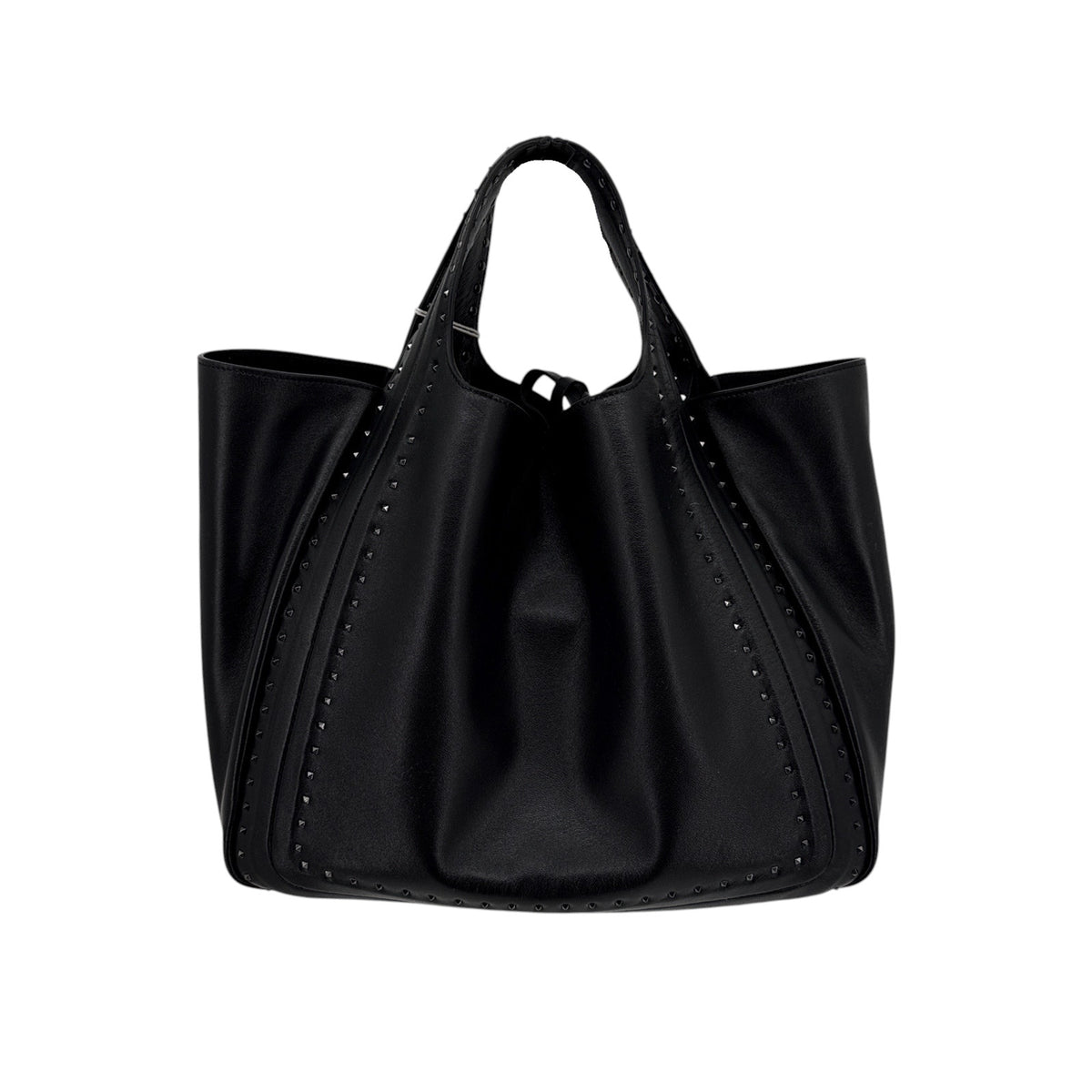 VALENTINO GARAVANI Small Atelier Bag 01 Metal Stitch Edition Tote Bag In Black