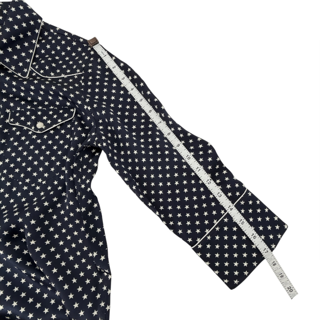 R13 Cowboy Dress in Silk Navy Star S