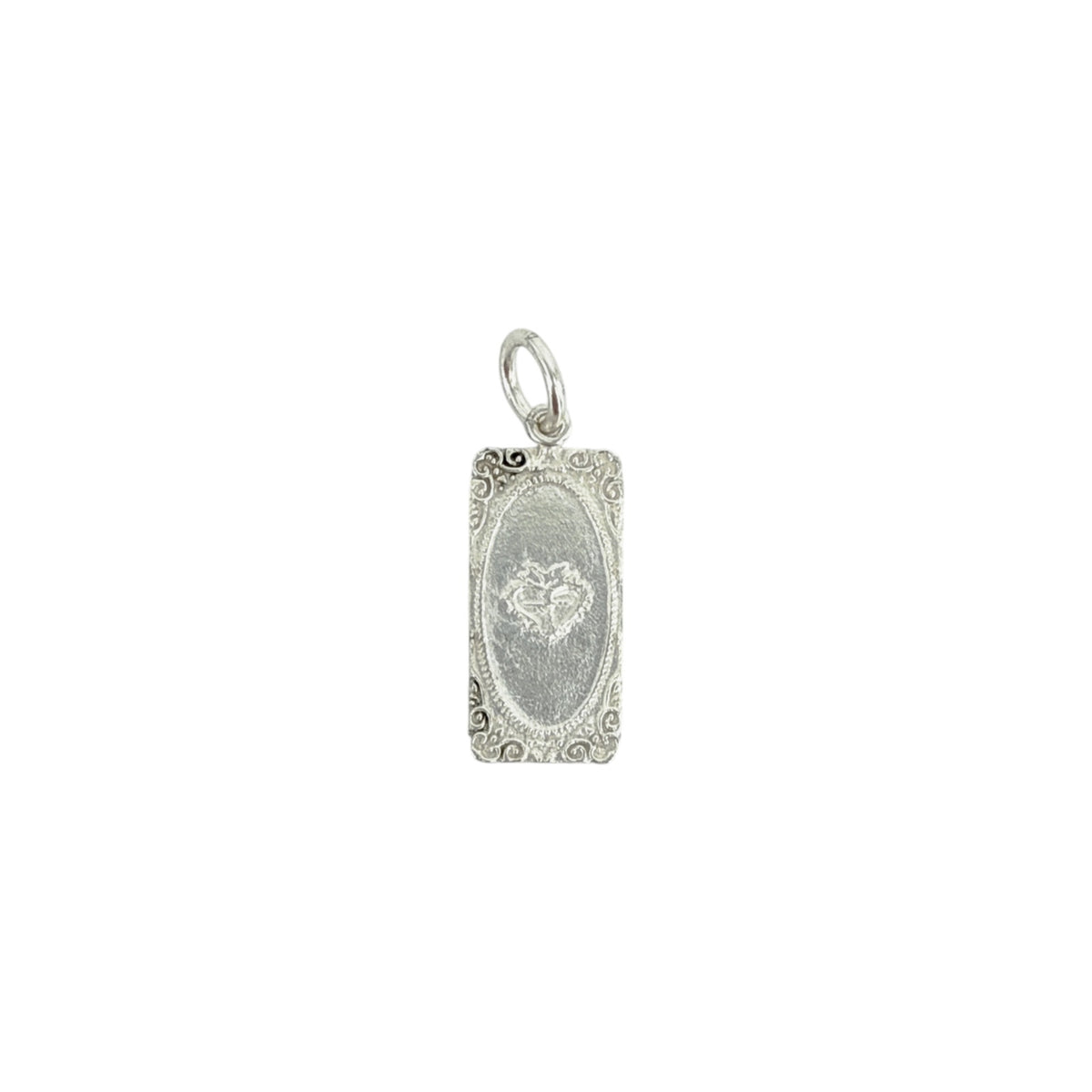VIRGINS SAINTS & ANGELS VSA Retablo Rectangular Framed Charm in Silver