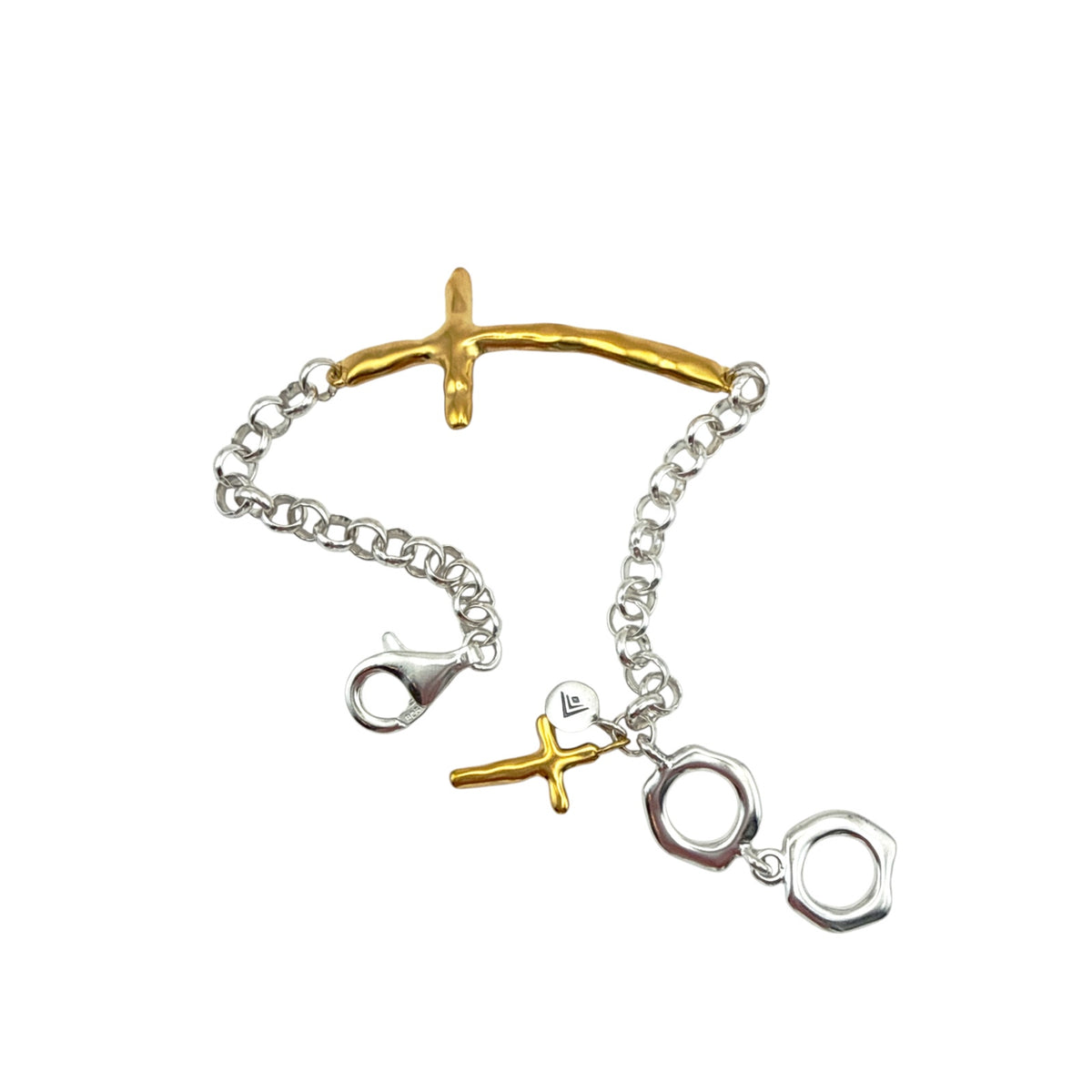 SILPADA In Good Faith Cross Bracelet in Sterling Silver & Gold