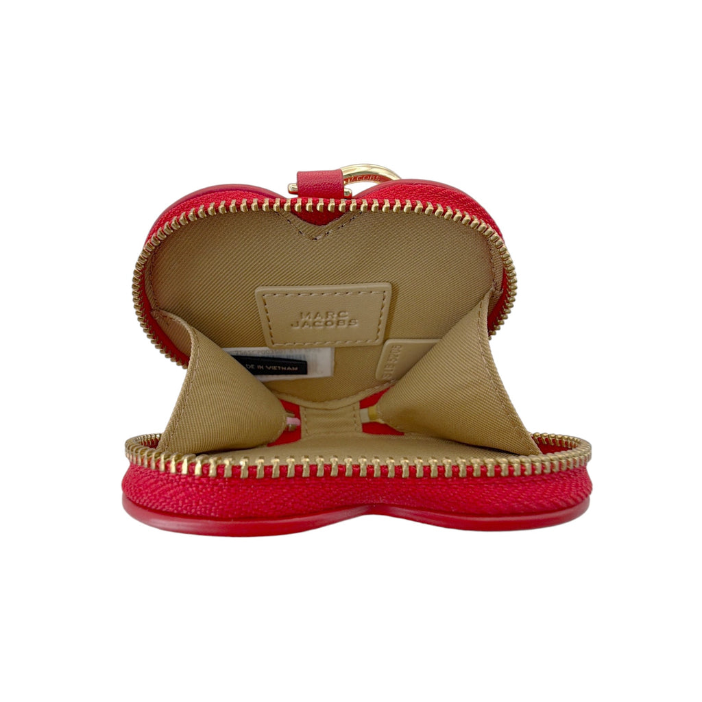 MARC JACOBS The Heart Pouch Bag Charm in True Red