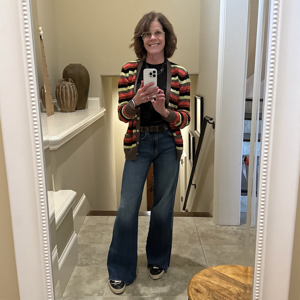 LE SUPERBE Boyfriend Sweater in Bright Stripe S