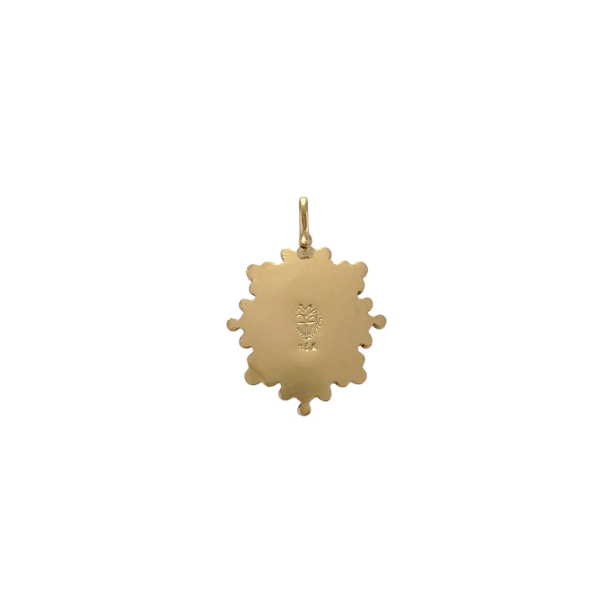VIRGINS SAINTS & ANGELS VSA Charm Oval Cloister Sacred Heart in Gold & Pink