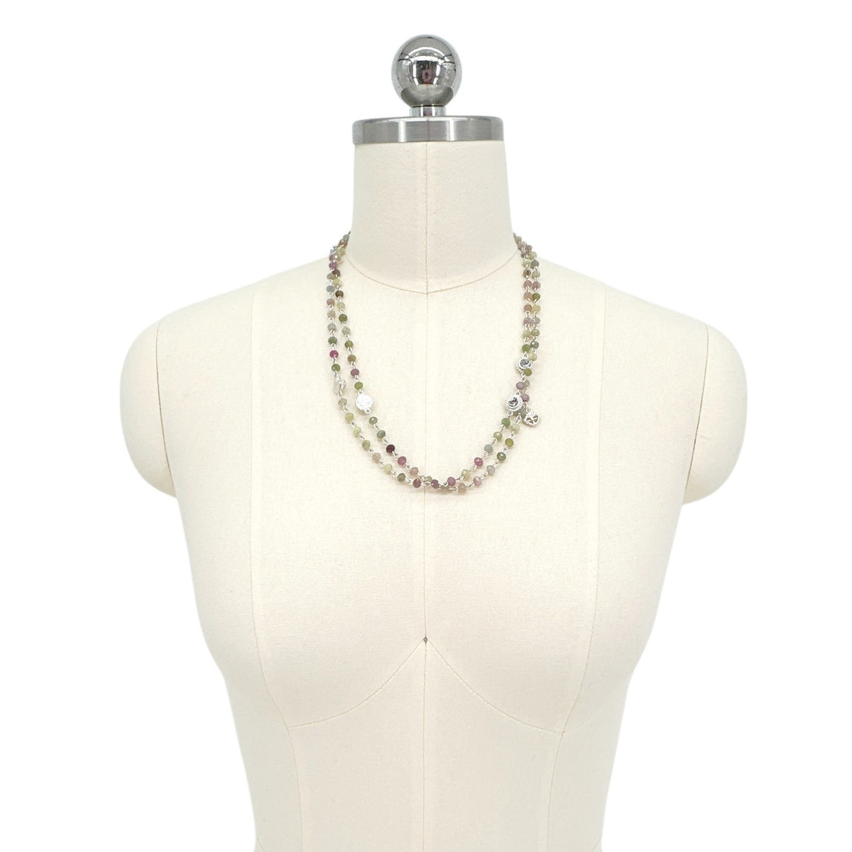 VSA Wrap Precious Sapphire Beads in Silver