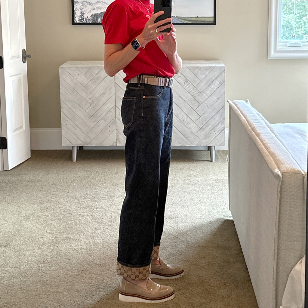 GUCCI Denim Pants with GG Supreme Canvas Cuff 24