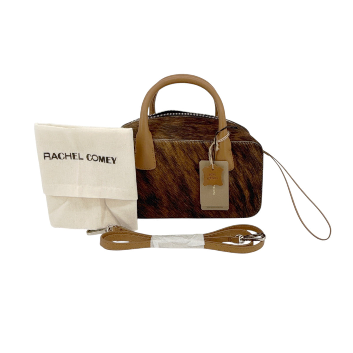 RACHEL COMEY Brynd Small Box Bag in Umber Multi Calf Hair