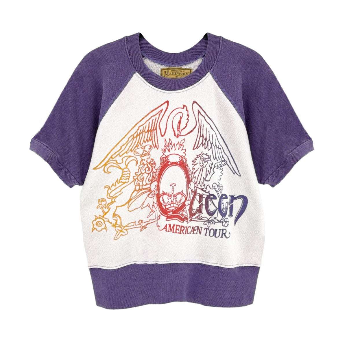 MADEWORN Queen American Tour Short Sleeve Sweatshirt S