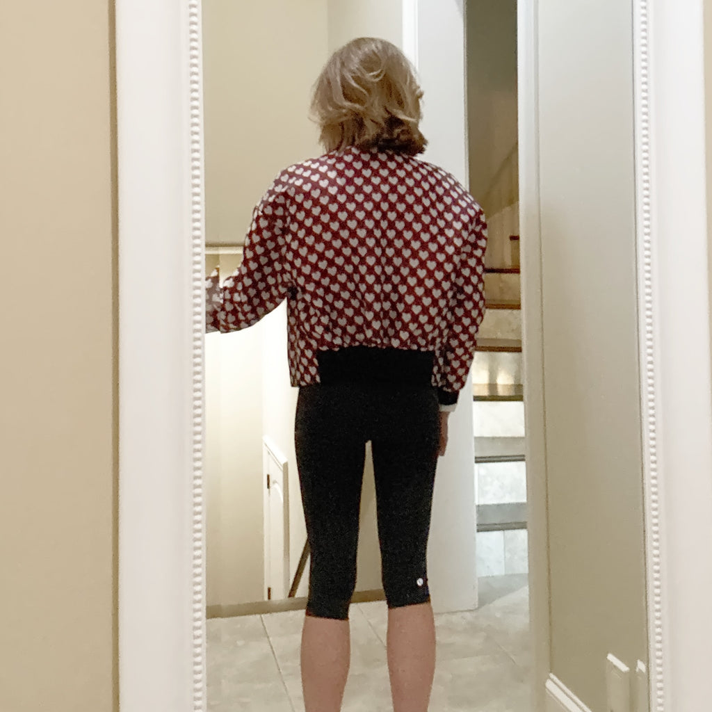 REDVALENTINO Jacquard Heart Bomber Jacket XS