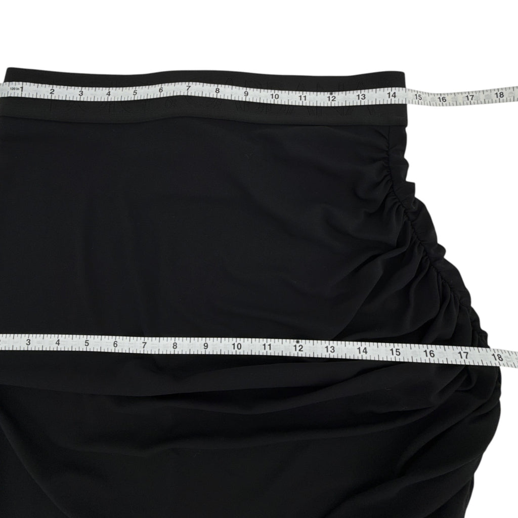 DOLCE & GABBANA Logo Waist Asymmetrical Jersey Skirt in Black IT44|M