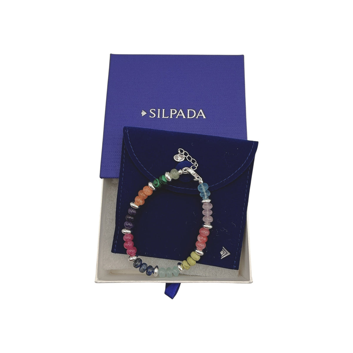 SILPADA Colored In Silver Mixed Stones Beaded Bracelet