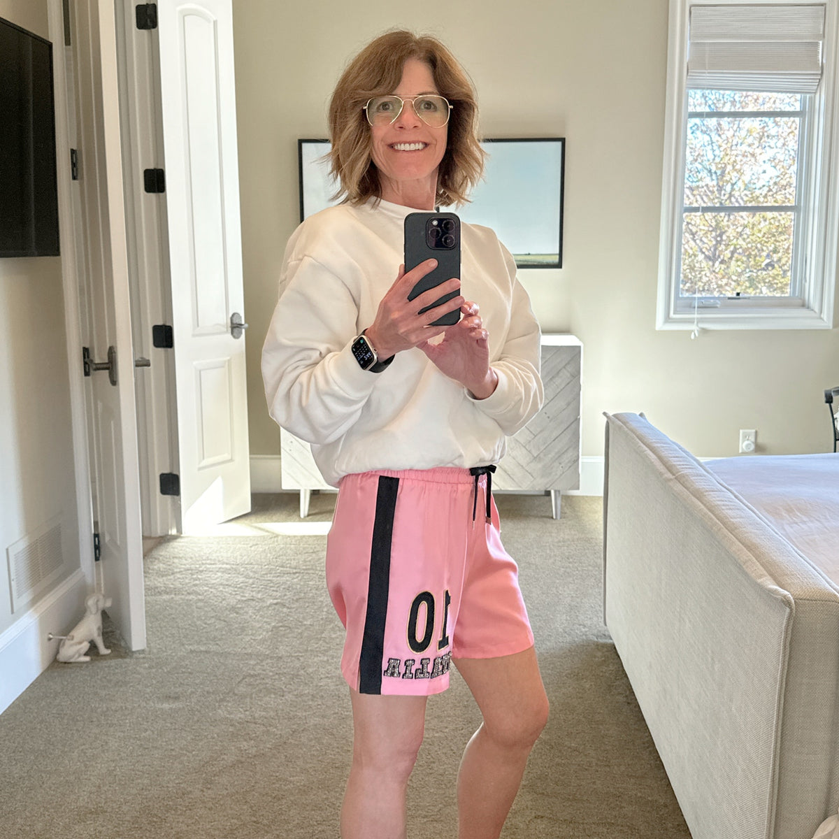 DOLCE & GABBANA Silk Sport Shorts in Pink IT36