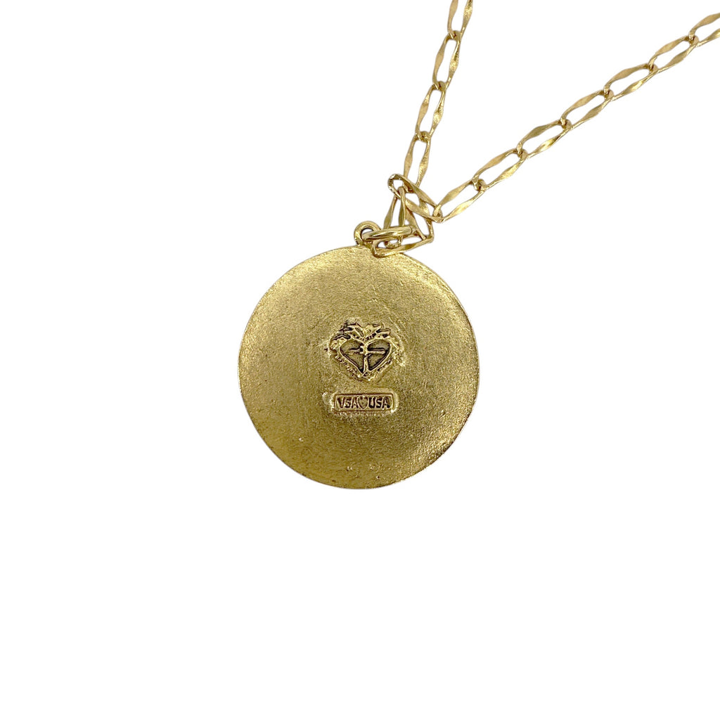 VSA Disco Virgin Charm Necklace Gold & Fuchsia