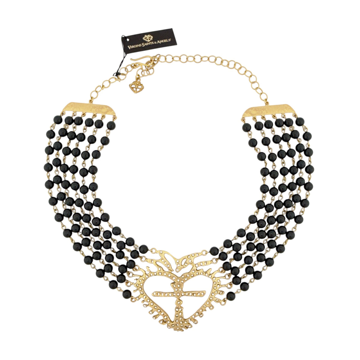 VIRGINS SAINTS & ANGELS VSA La Queen Collar Mystic Black in Gold