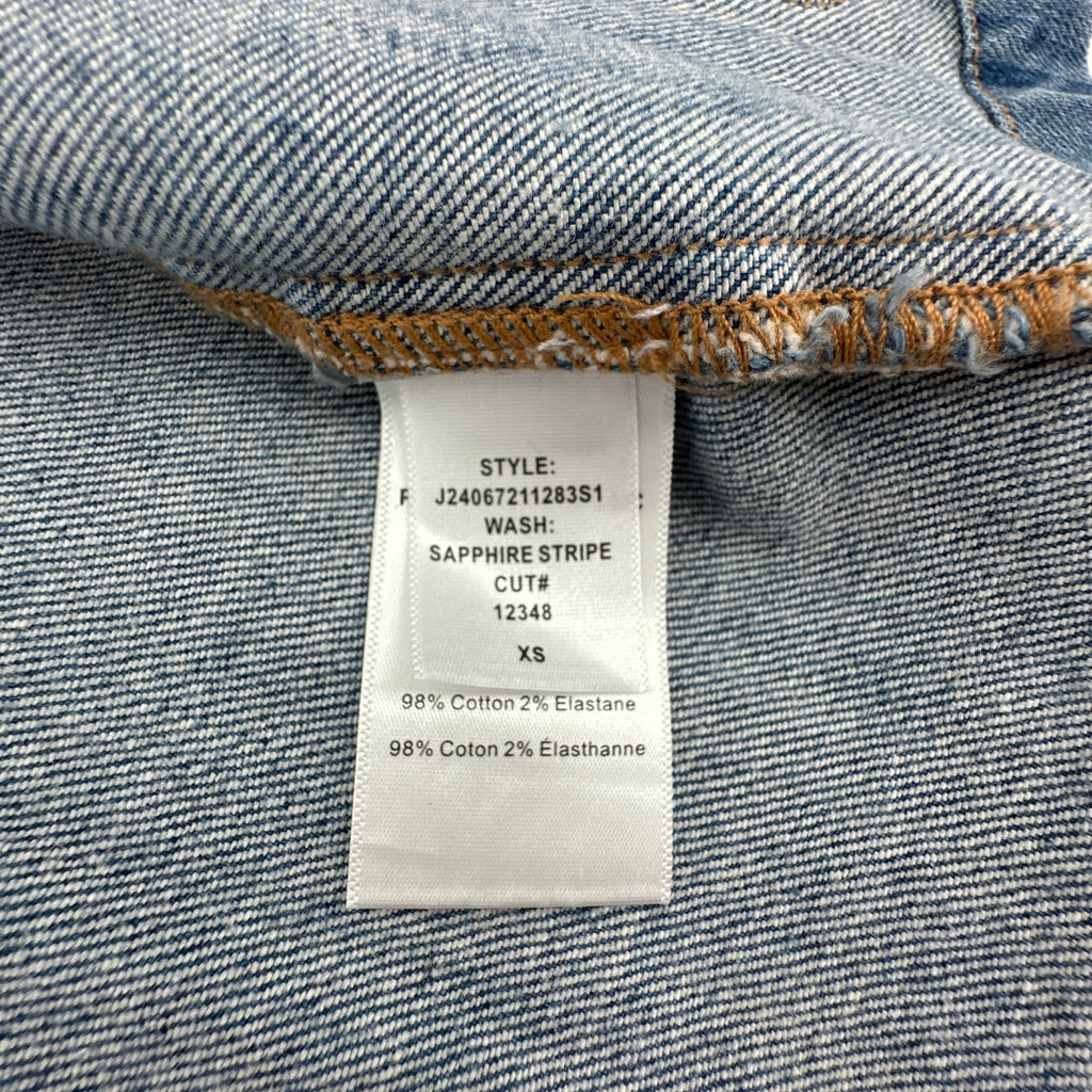 VERONICA BEARD Crosbie Striped Loafer Length Wide Leg Jean 26