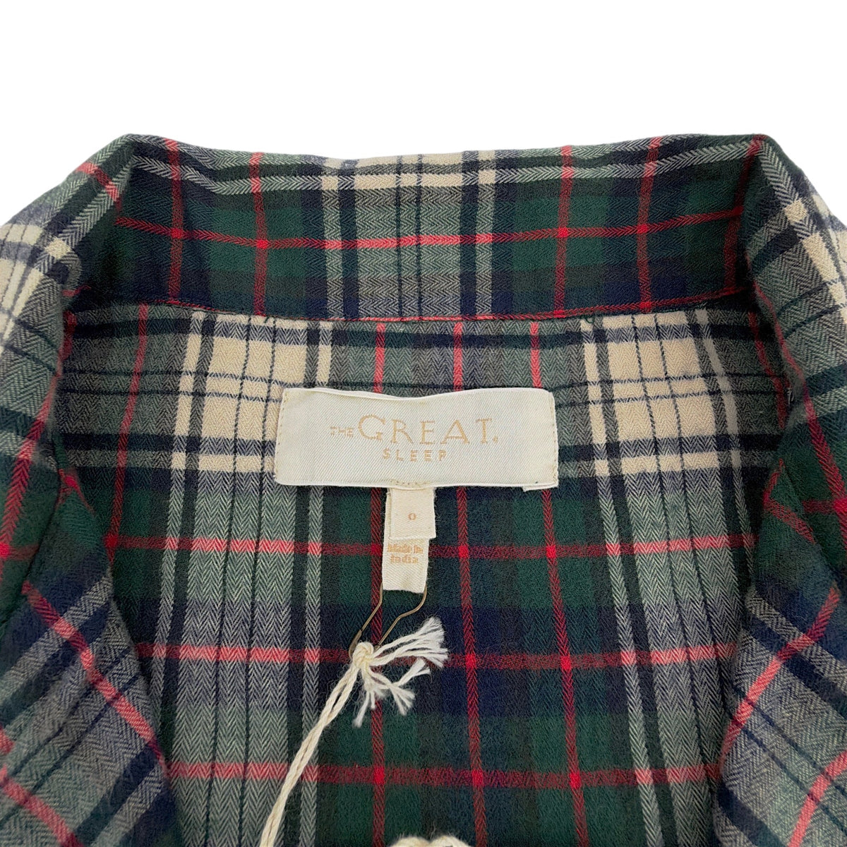 THE GREAT. The Flannel Pajama Top in Pine Lodge Plaid 0|XS