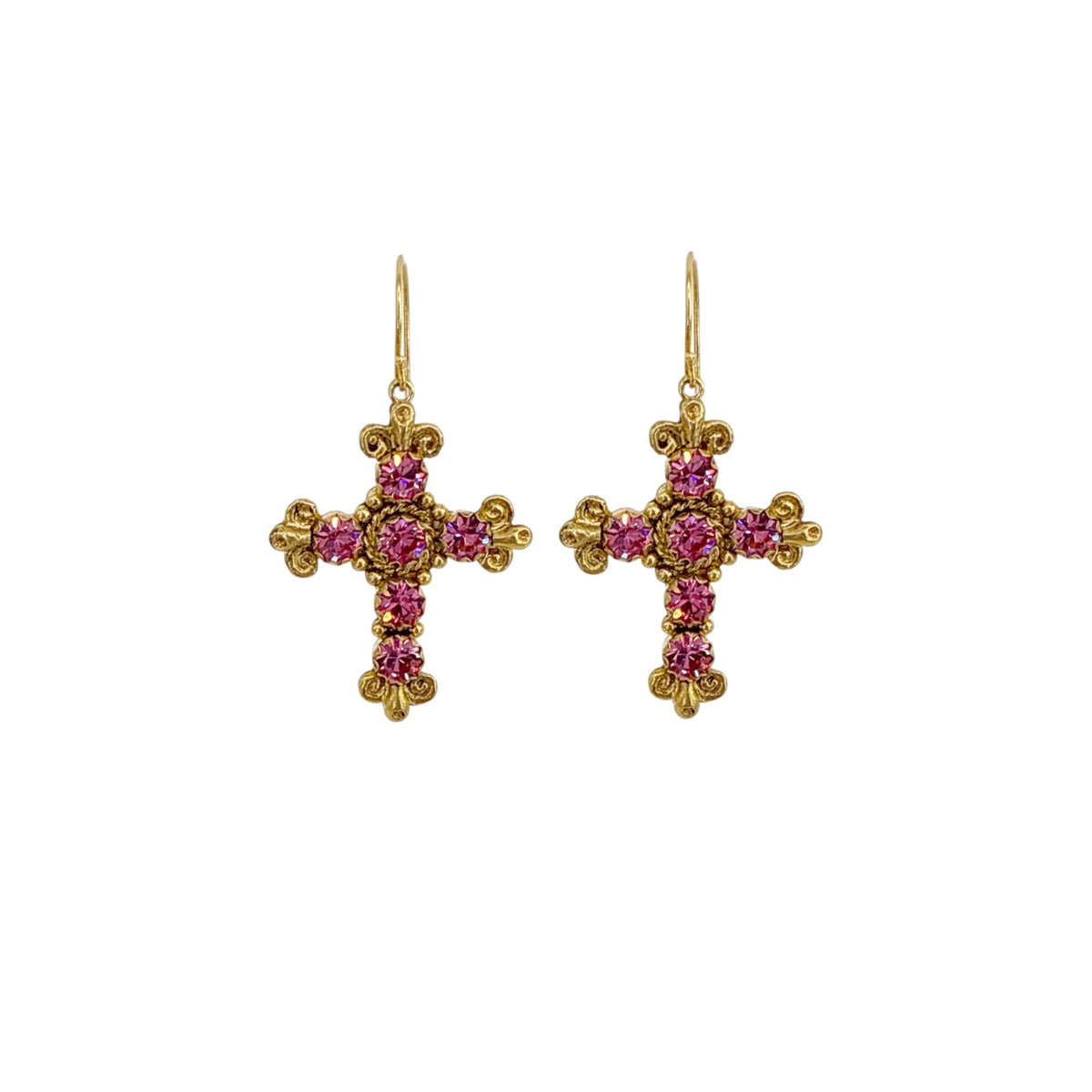 VIRGINS SAINTS & ANGELS VSA Addie Earrings Gold & Fuchsia Pink