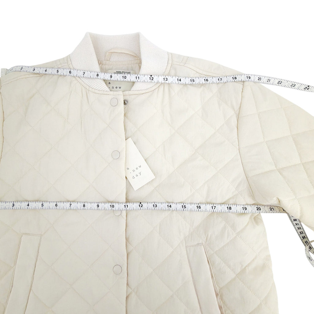 A NEW DAY Water Resistant Quilted Bomber Jacket in Cream XS