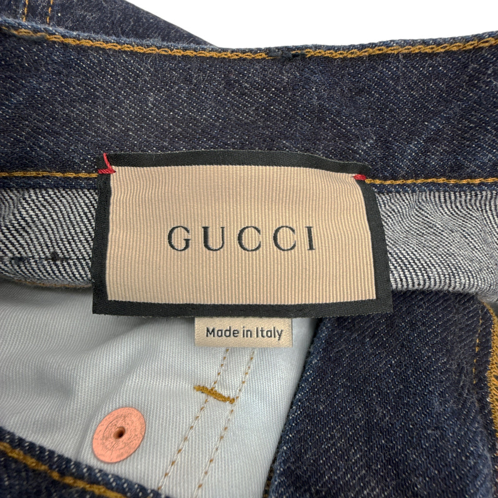 GUCCI Denim Pants with GG Supreme Canvas Cuff 24