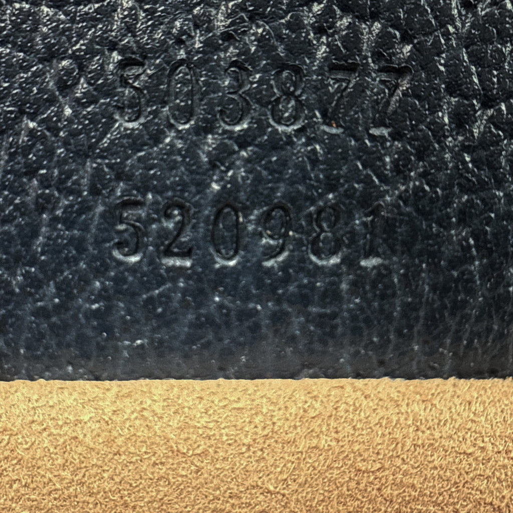 GUCCI Ophidia Chain Shoulder Bag Textured Calfskin Web in Blue Agata