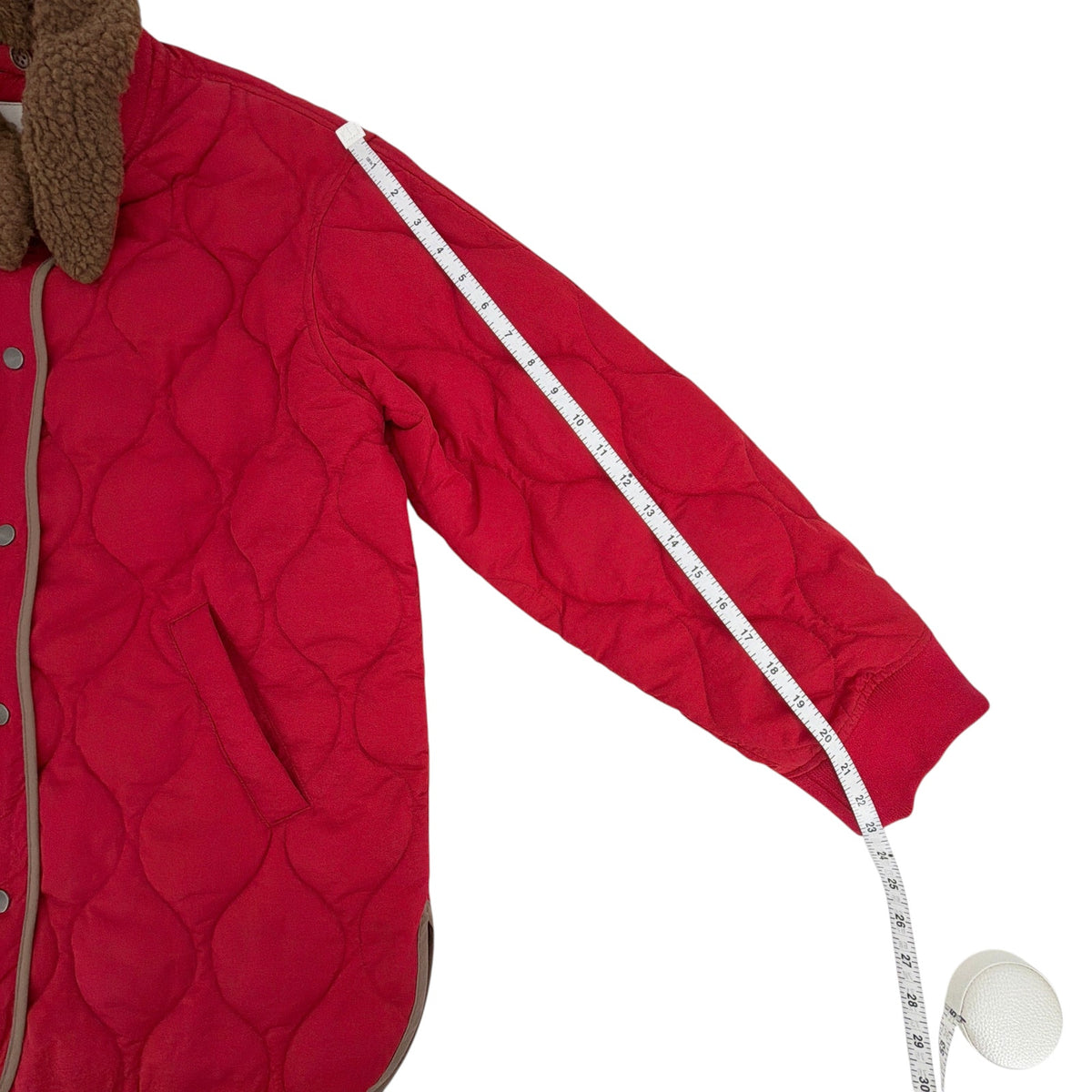 ALEX MILL Wembley Quilted Jacket In Red S