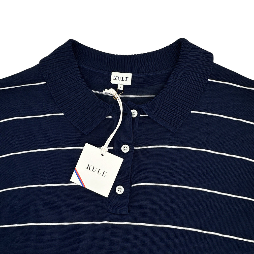 KULE Knit Polo Sweater in Navy L