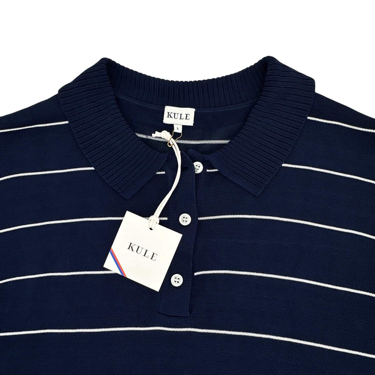 KULE Knit Polo Sweater in Navy L