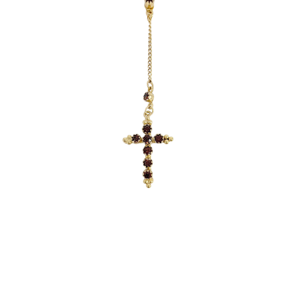 VSA Maddie Rosary Necklace Topaz & Gold